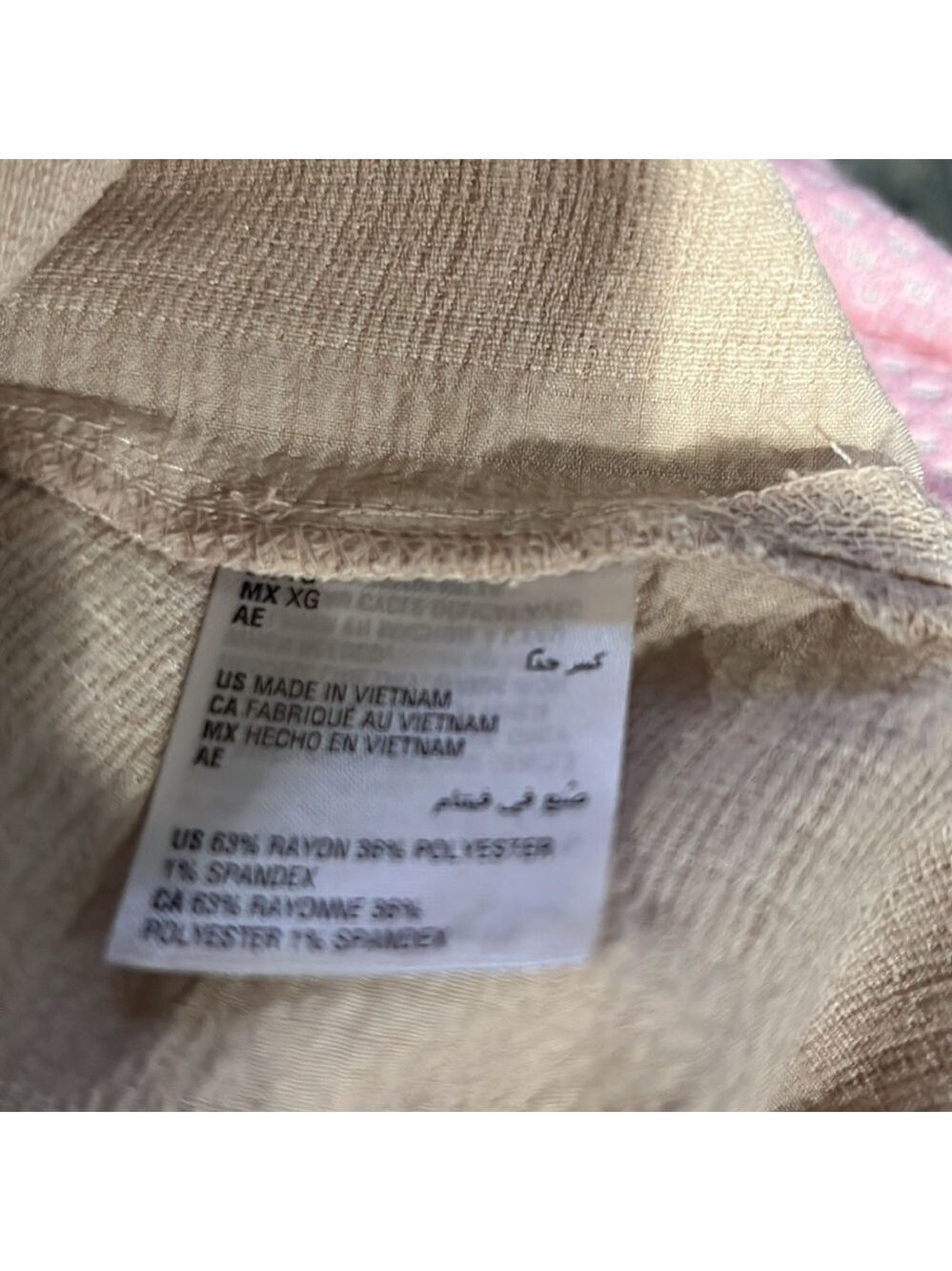 JM Collections Beige Blouse with Embellishment XL - Picture 9 of 10